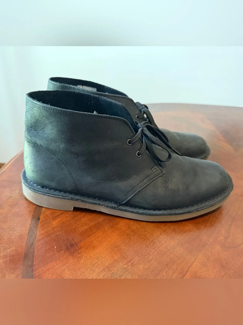 Clarks Bushacre ll Chukka Boot Black Leather Lace up Ankle Boots Men’s Size 9.5
